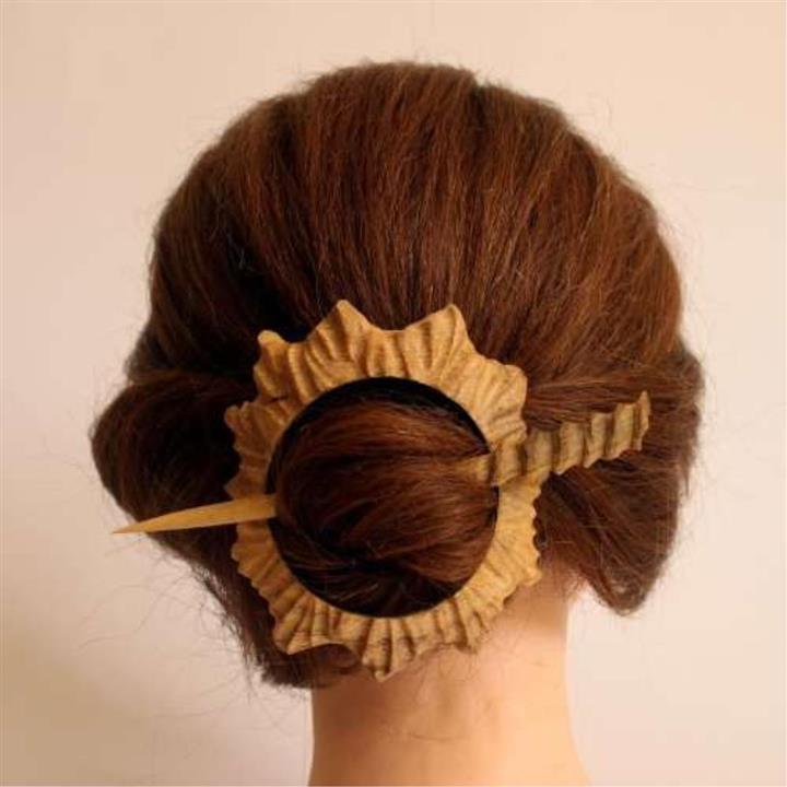 گیره مو دست ساز دوتایی طرح خورشید